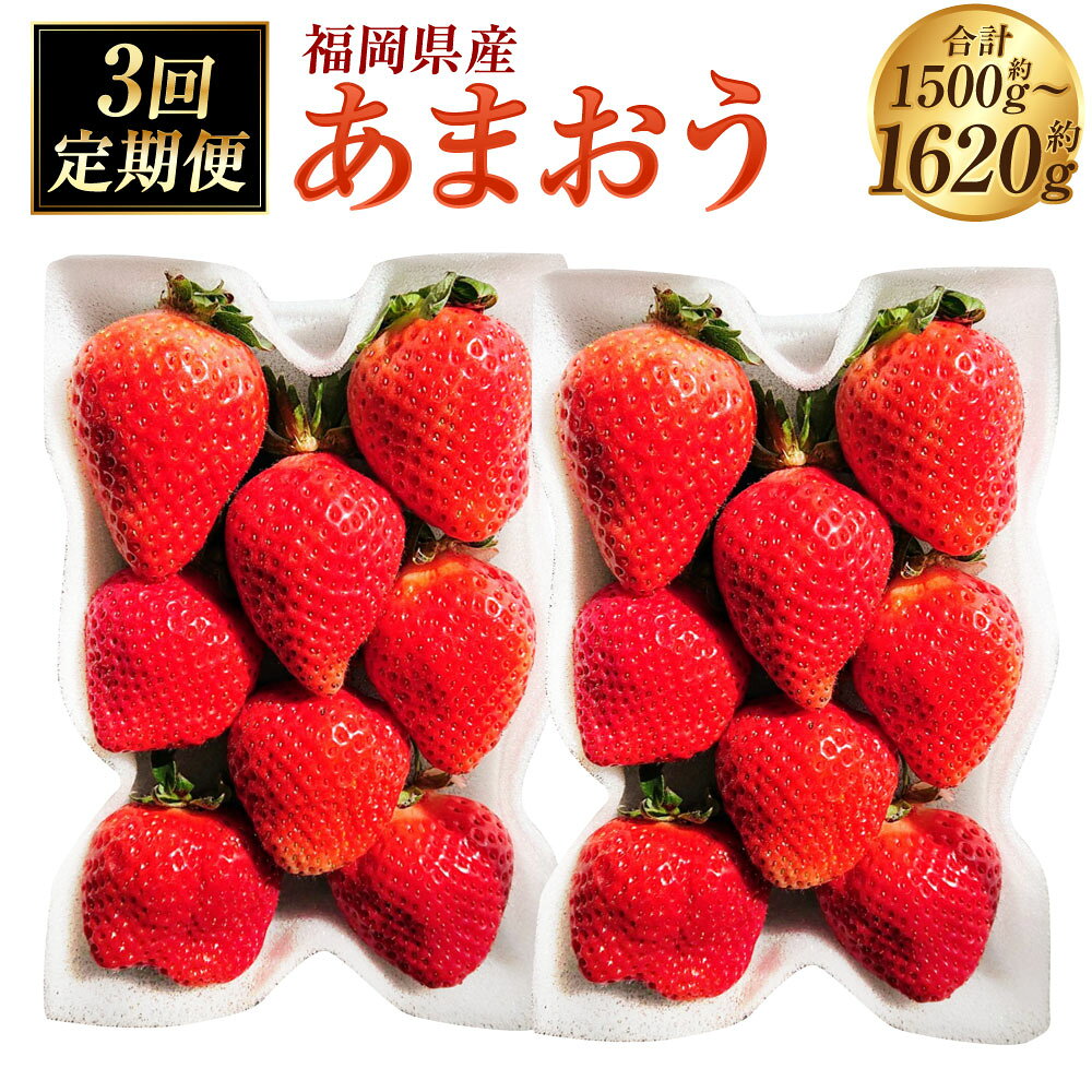 【ふるさと納税】＜選べる容量＞【3回定期便】あまおう （約500～540g×3回 （約1500g～1620g） ／ 約750～810g×3回 （約2250g～2430g） ）【2026年2月上旬～4月上旬発送予定】 ／ あまおう G規格 いちご 苺 ストロベリー フルーツ 果物 国産 福岡県産 遠賀町 冷蔵 送料無料
