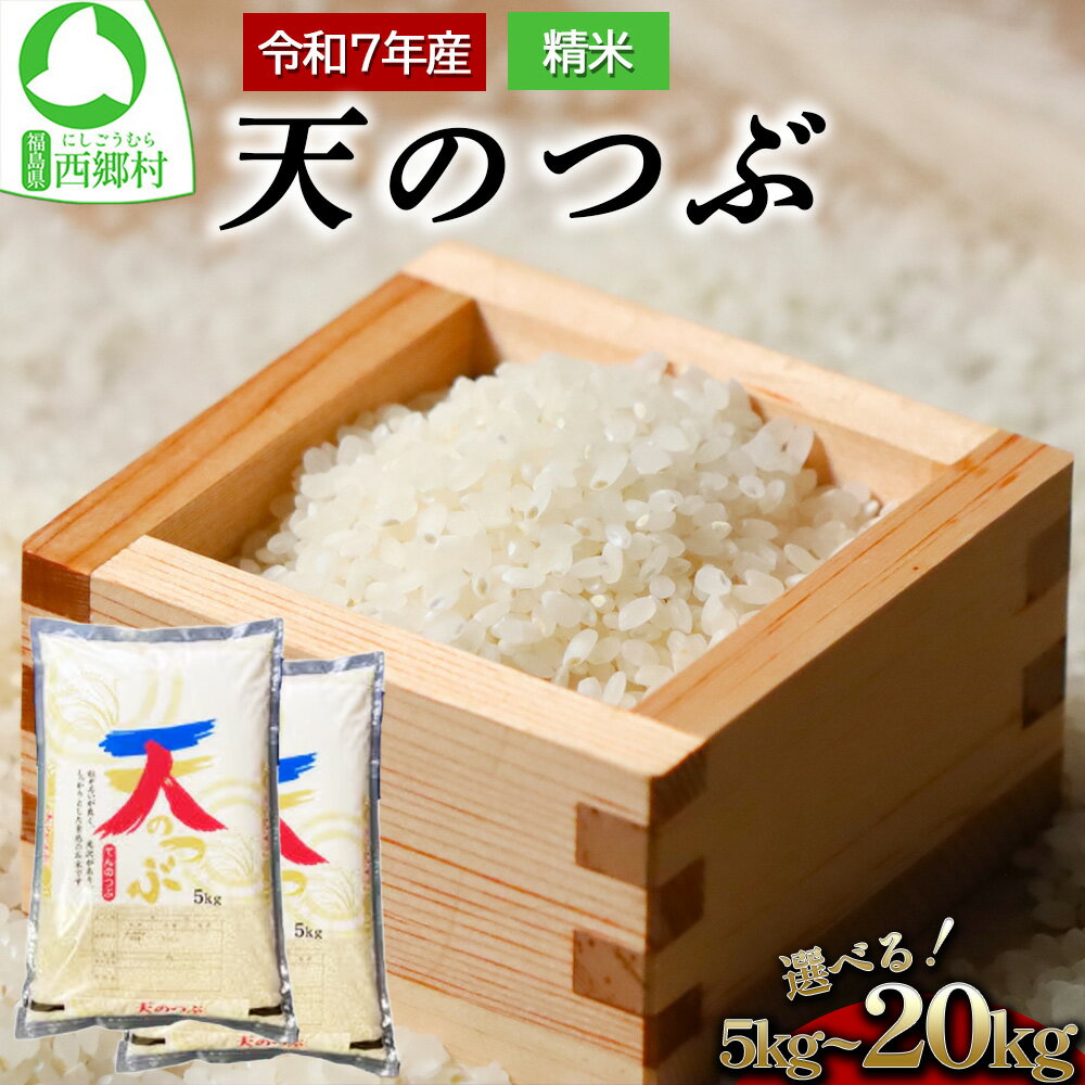 【ふるさと納税】新米先行予約！＜令和7年産＞天のつぶ　精米　一等米！　選べる5kg・10kg・20kg　【07461-0005-6-0228】