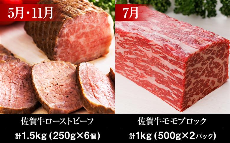 【全12回】 A5ランク 佐賀牛 最上級 プレミアム 定期便 約4-6人前 総計15.4kg 100万 /焼肉どすこい [UCC003] 最高級 牛肉 肉 ステーキ スライス ローストビーフ ヒレ