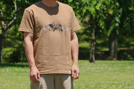かめいち堂 ちょっと厚めのツキノワグマのTシャツ Lサイズ 選べる サイズ 半袖 綿100% コットン オリジナルデザイン プリントTシャツ おしゃれ 男女兼用 メンズ レディース 服 ファッション 