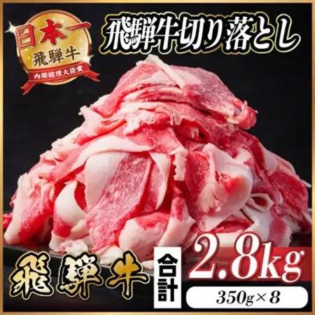 飛騨牛 切り落とし 約2.8kg(約350g×8パック)【冷蔵便】訳あり_肉 飛騨牛 牛肉 うし ビーフ_【配送不可地域：離島】【1544103】
