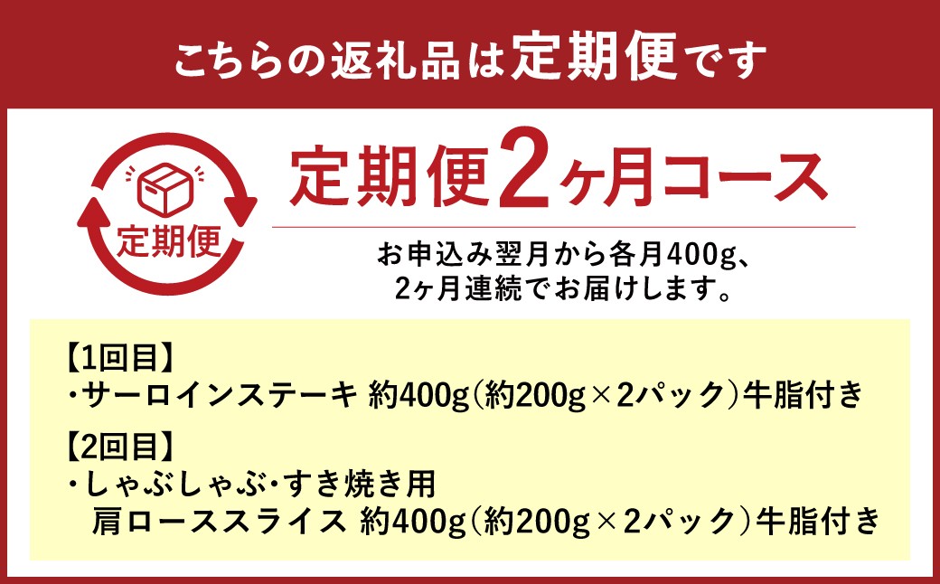 【定期便2か月】岡山 黒毛和牛 美星牛 A4等級以上 牛脂付き お試し定期便 合計約800g