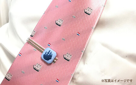 ＜タイピン＞ オクタゴン ペガサス ネイビー / ネクタイ ピン スーツ 小物 ギフト 贈り物 / 瀬戸市 / 陶華[BBCD026]