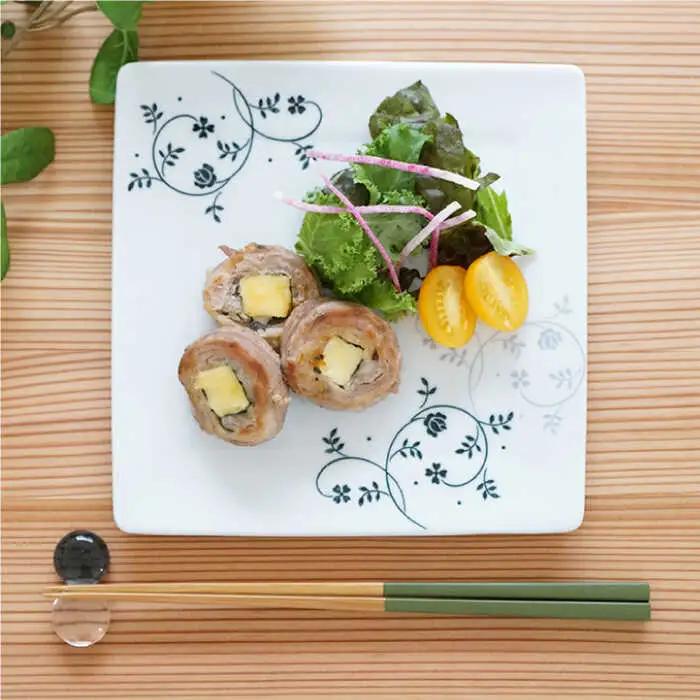【波佐見焼】絵変り 正角皿 プレート 5枚セット 食器 皿 【団陶器】 [PB63] 波佐見焼