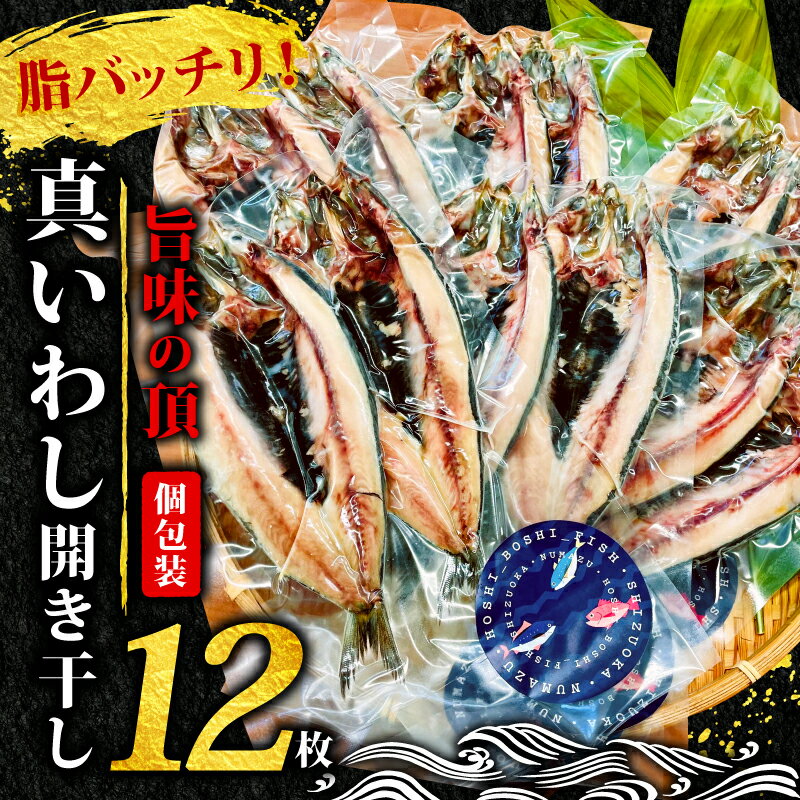 【ふるさと納税】 沼津の手作りひもの 間宮水産専務激推し！ 脂バッチリ！旨味の頂！真いわし開き干し 12枚 個包装