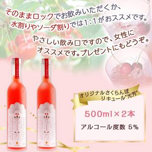 オリジナル さくらんぼ リキュール " 光芳 " 500ml × 2本 山形 08-03-069