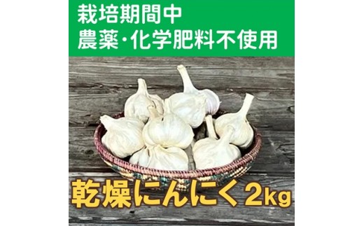 
                  風味豊か　乾燥にんにく（2kg）　栽培期間中農薬・化学肥料不使用
                