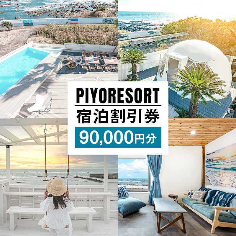 【ふるさと納税】PIYORESORT宿泊割引券 90,000円分 千葉県 南房総市 宿泊 割引券 クーポン 電子 一棟 貸切 1日1組 宿泊施設 海 海辺 BBQ 観光 海鮮 魚介類 風景 パーティー サプライズ 記念日ケーキ プール サウナ 送料無料