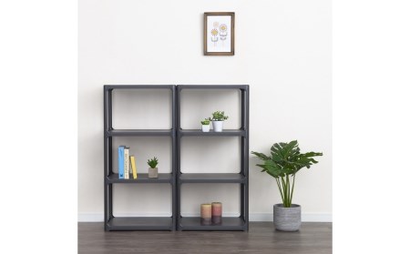 収納ラック カタスタナ 3段 ダークグレー 収納ラック シボタイプ 棚 シェルフ スリム 収納棚 SANKA 【010S064】