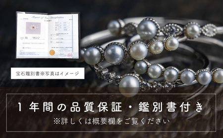 pt900 淡水 パール & 0.04ct ダイヤモンド リング 指輪 （RP-MR-0701） 鑑別書 保証書 ケース 付 ／ ジュエリー アクセサリー 宝石 プラチナ ギフト プレゼント 贈り物 