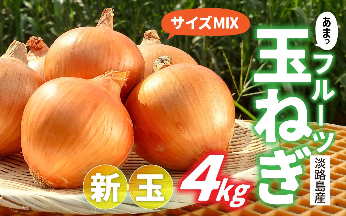 
                  新玉フルーツ玉ねぎ4kg【サイズ色々】 / 淡路 淡路島 あわじ たまねぎ タマネギ 玉葱 新玉ねぎ 淡路島産玉ねぎ カレー シチュー バーベキュー スープ サラダ 料理 送料無料
                