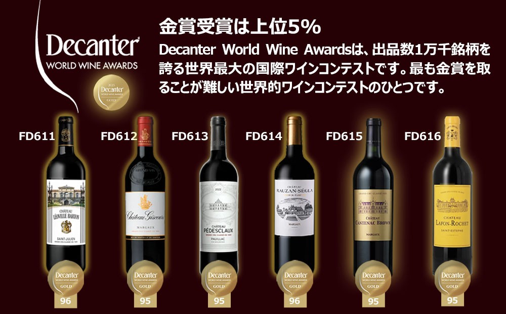 FD619福智山ダム熟成デカンタ金賞＆メドックGC6本詰め合わせセット