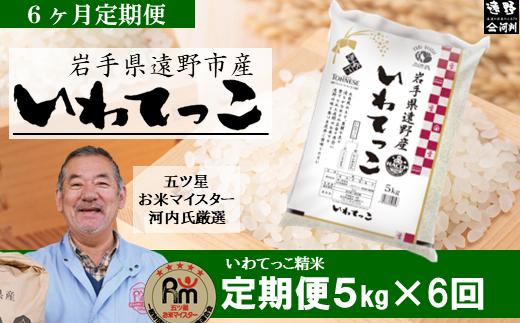 【 定期便 6回 】【 五つ星 お米マイスターProf. 厳選 】遠野産 新米 いわてっこ 5kg 【 コメマルシェ 河判 】 米 お米 おこめ 白米 精米 ふっくら ツヤツヤ SDGs 岩手県 遠野