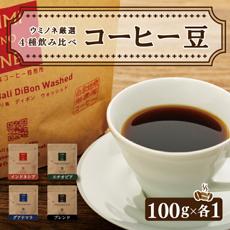 【ふるさと納税】 スペシャルティ コーヒー 4種 飲み比べ セット お取り寄せ ブレンド インドネシア エチオピア グアテマラ 100g × 各1袋 新鮮 ギフト 下関市 山口