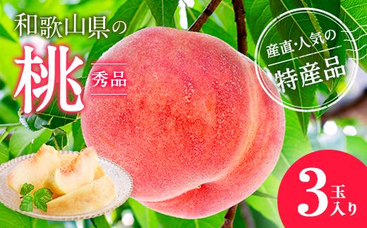 【産直・人気の特産品】和歌山の桃　3玉入り<br>※着日指定不可<br>※北海道・沖縄・離島への配送不可<br>※2025年6月下旬～8月上旬頃