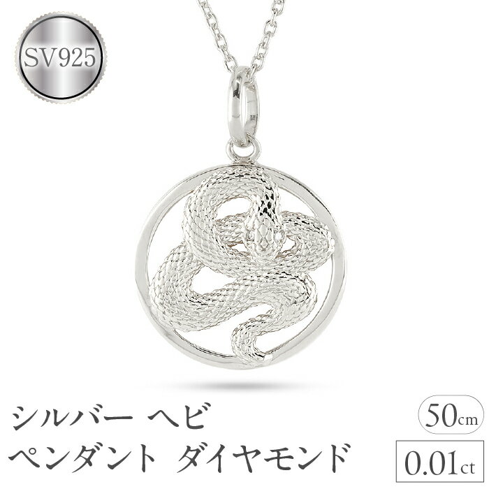 【ふるさと納税】 ヘビ 蛇 ペンダントトップ スネーク ネックレス メンズ ダイヤ シルバー ダイヤモンド 0.01ct ペンダント 大ぶり サークル sv925 干支 巳年シンプル 記念日 誕生日 人気 241017sh203dsm 山梨県 昭和町 ジュエリー アクセサリー プレゼント 贈り物 SWAA234