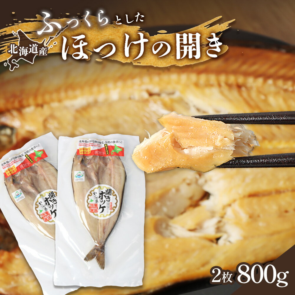【ふるさと納税】「豊富な旨み」北海道産 ふっくらとしたホッケの開き2枚 40cm～50cm 約800g ホッケ 干物 ひもの セット 加工品 海鮮 魚介類 魚 お取り寄せ ギフト 旨み 旨味 うまみ ふるさと納税 北海道 中標津町 中標津【25004】