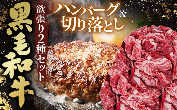 
                  黒毛和牛欲張り2種セット［切り落とし＆ハンバーグ］ ／冷凍 セット 夕食 晩ご飯 ハンバーグ すき焼き 時短 簡単 調理 お弁当 BBQ キャンプ飯 ギフト 贅沢  牛肉 和牛 黒毛和牛 専門店の味 ボリューム満点 旨み ニイチク No.433
                