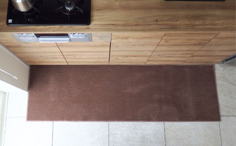 diw0294 北欧風キッチンマット ラグマットタイプ 65×225cm ノーマル型 ココア 抗菌防臭 SEK 織人しきもの屋工房