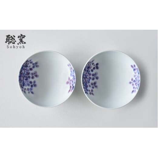 有田焼 紫陽花 小皿2枚セット 辻聡彦 聡窯 ao006