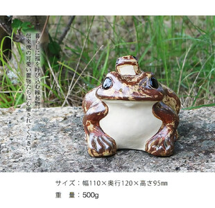 信楽焼 陶器製 5号蛙 置物