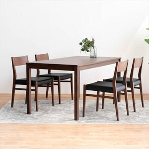 DT01 DC01 5点 150 ダイニングセット ビーチウォールナットブラウン オールマイティブラック テーブル 椅子
