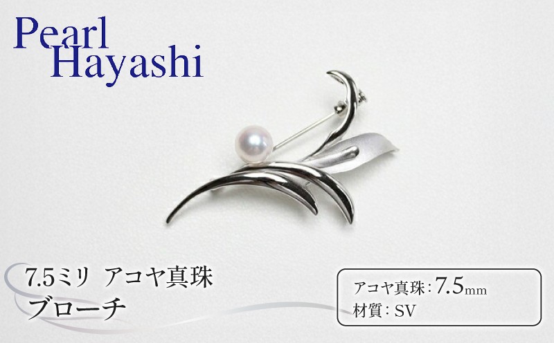 
            真珠 ブローチ 7.5mm SV シルバー アコヤ真珠 アクセサリー ファッション ジュエリー akoya パール フォーマル カジュアル プレゼント ギフト 贈り物 贈答品 お祝い 誕生日 記念日 冠婚葬祭 慶事 弔事 結婚式 卒業式 入学式 国産 三重県 伊勢 志摩 南伊勢町 / パールハヤシ SV アコヤ真珠 7.5ミリ ブローチ （No30888）
          