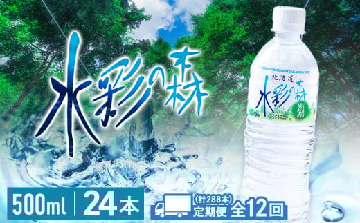 【定期便 12カ月】黒松内銘水 水彩の森 500ml×24本（1箱）北海道 ミネラルウォーター
