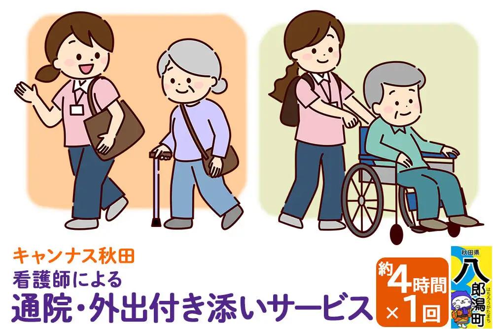 付き添い 看護師による通院・外出付き添いサービス 1回 約4時間 レターパックライトでお届け 八郎潟