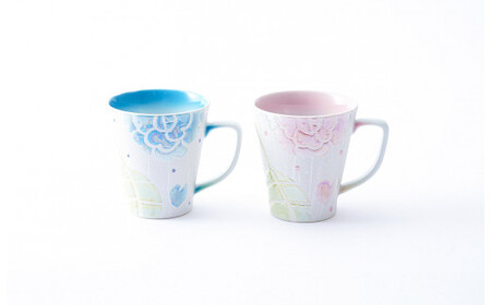 A20-355 有田焼 バララスターマグカップ ブルーとピンクのペアセット 大慶