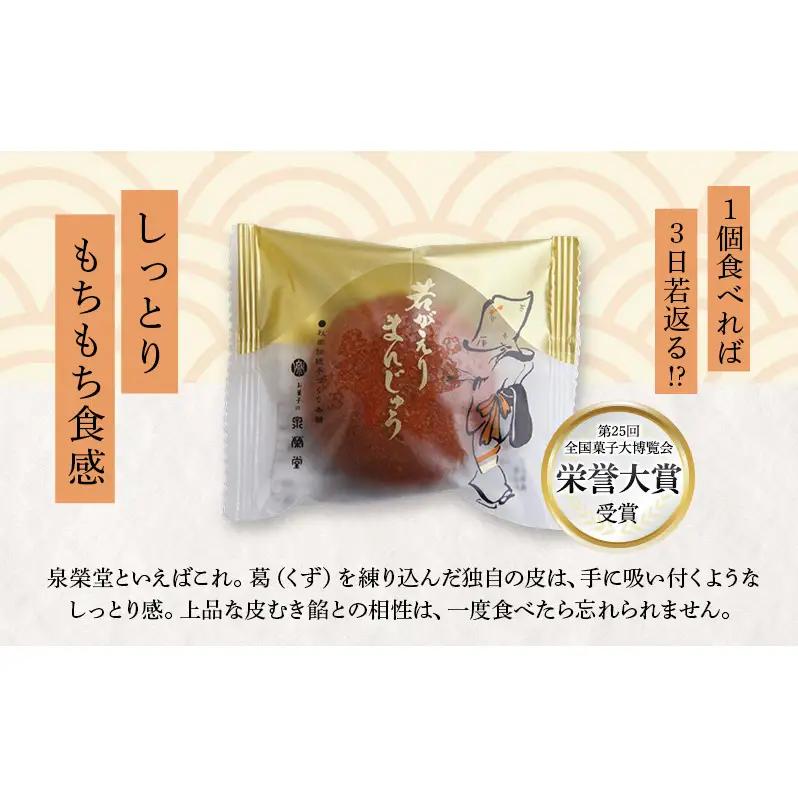大正五年創業［お菓子の泉榮堂］若返りまんじゅう 3種セット15個入（若返り・黒いべ・まめだよ 各5個）［第25回全国菓子大博覧会 栄誉大賞受賞］【 秋田 羽後 和菓子 詰め合わせ 】