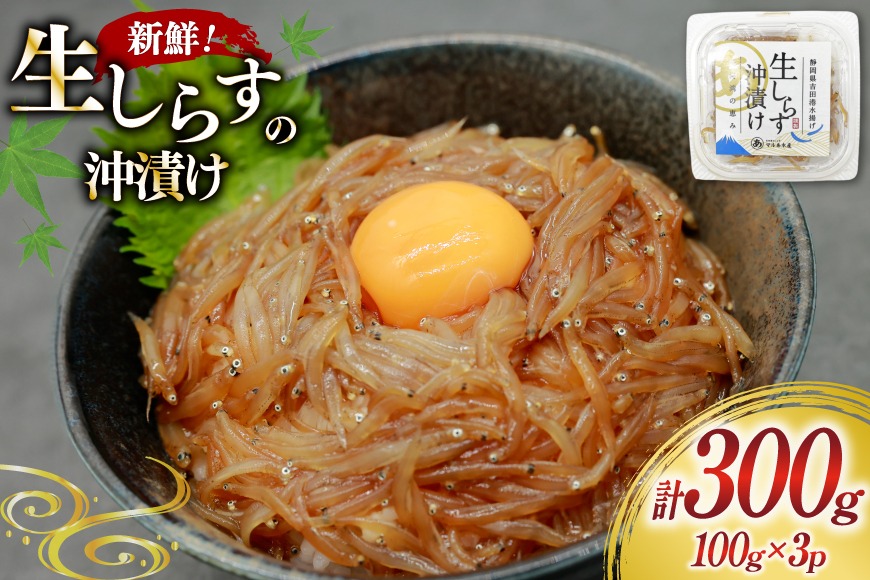 生しらす沖漬け 100g 3パック 計300g [マルあ水産 静岡県 吉田町 22424525-b] 生しらす 生シラス 沖漬け しらす シラス 魚 海鮮 駿河湾産