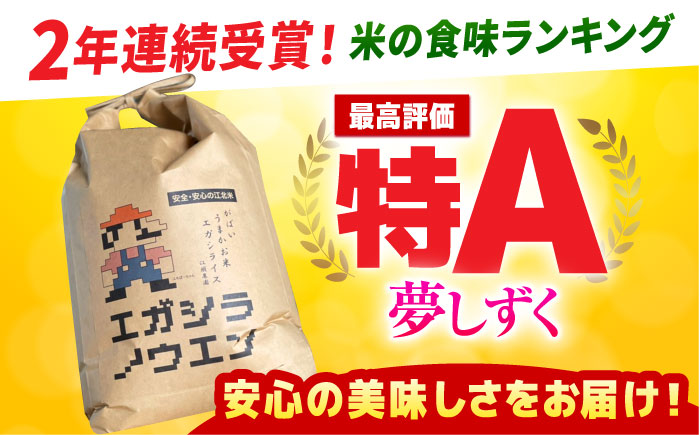【全6回定期便】がばいうまか エガシライス（夢しずく）玄米 10kg（5kg×2袋）【江頭農園】 [HAU010]