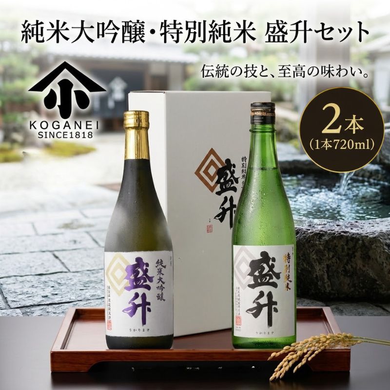 【ふるさと納税】純米大吟醸・特別純米 盛升セット ／ 日本酒 純米大吟醸 特別純米 盛升 飲み比べ 720ml 清酒 ギフト 晩酌 酒蔵 セット 厚木市