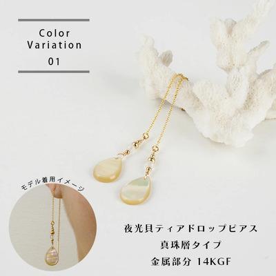 ふるさと納税 石垣市 夜光貝ティアドロップピアス　真珠層タイプ |  | 03