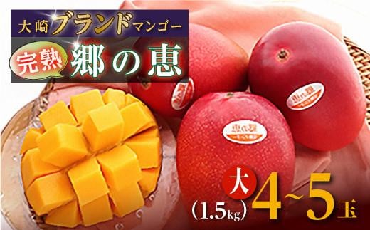 
            【ご家庭用4-5玉（1.5kg）】大崎完熟マンゴー「郷の恵（さとのめぐみ）」
          