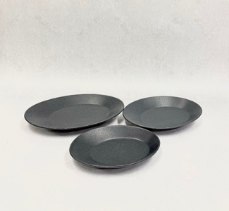 「鹿追焼」黒釉楕円皿3枚セット 【ふるさと納税 人気 おすすめ ランキング 鹿追焼 焼き物 陶芸品 陶器 インテリア 食器 北海道 鹿追町 送料無料】 SKU009