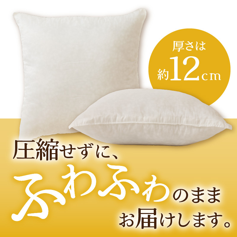 ノンアレルギー素材 洗える ヌードクッション 4個 睡眠 ふわふわ 洗濯可 水に強い 12cm 45×45 快適 ポリエステル100％ インテリア 新居 引っ越し お祝い 贈答 プレゼント 送料無料 