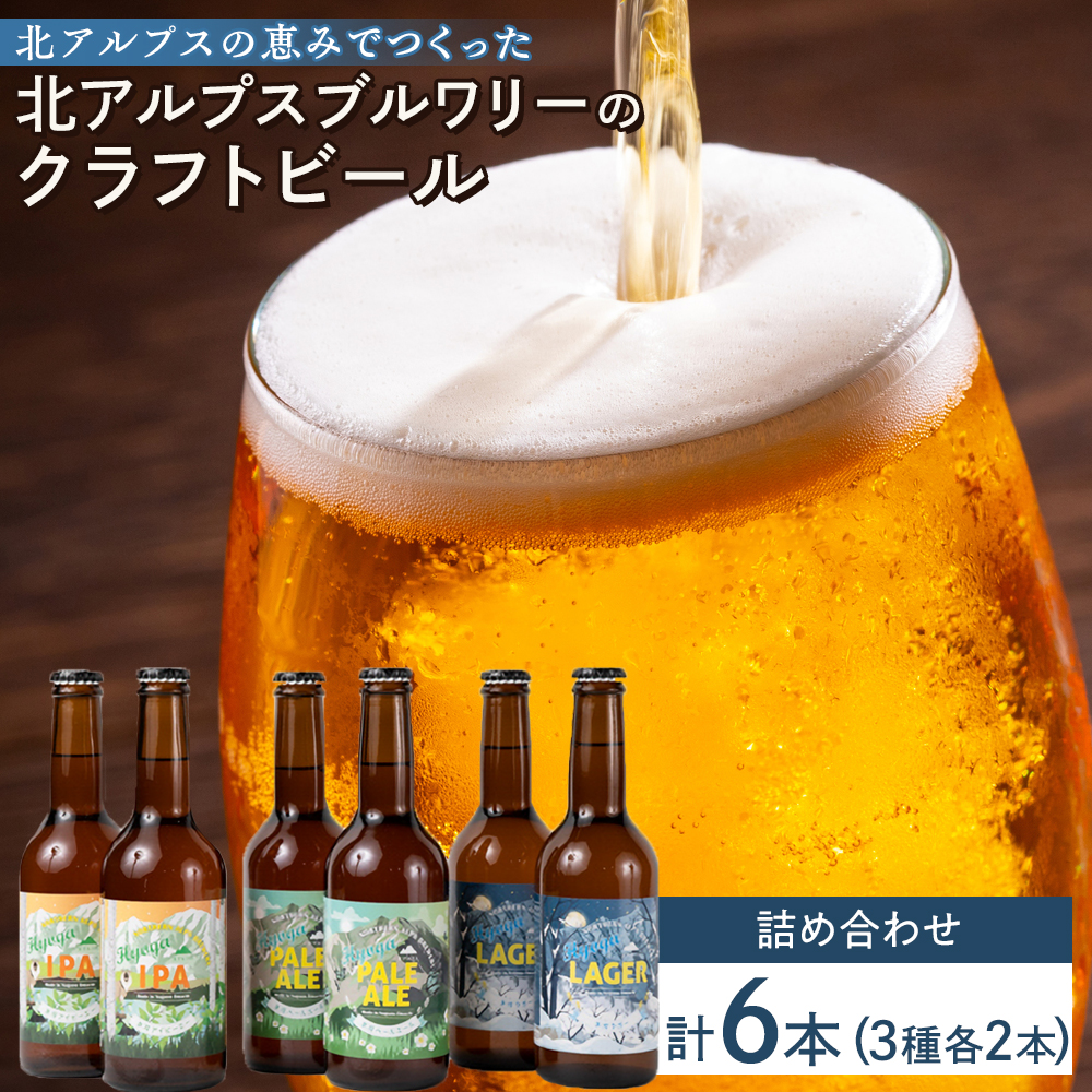 北アルプスの恵みでつくった「北アルプスブルワリーのクラフトビール6本セット」