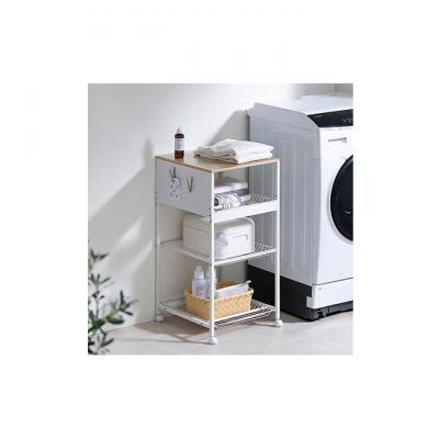 ふるさと納税 大河原町 天板付ランドリーワゴン ワイドタイプ ワイヤーラック付TLAW-R420ホワイト[53751893] |  | 02