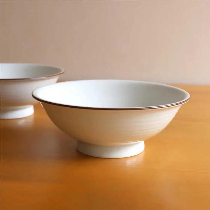 【白山陶器】【定番のシリーズ】白磁千段7寸反りめん丼 2ピースセット 食器 皿 【波佐見焼】[TA116] 波佐見焼