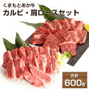 【ふるさと納税】くまもとあか牛カルビ 300g 肩ロース 300g 合計600g 熊本県産 牛肉 カルビ 肩ロース 冷凍 パック 送料無料