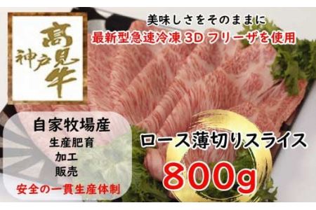 神戸見牛 極みロース薄切り 800g 〈兵庫県産〉 神戸牛 すき焼き しゃぶしゃぶ
