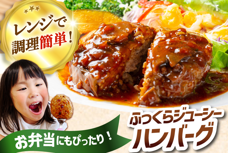 6回 定期便 レンジで簡単 ハンバーグ 60g 50個 総計 300個 総重量 18kg [オサベフーズ 宮城県 気仙沼市 20566203] ハンバーグ 大容量 時短 レンジ 簡単調理 ハンバーグ 便利 肉 お肉 弁当 惣菜 おかず ハンバーグ