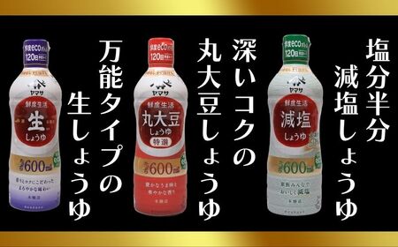 ヤマサ醤油 5本セット 600ml×5 醤油 鮮度生活醬油セット 醤油 しょう油 しょうゆ セット 鮮度キープ 生醤油 生しょうゆ 丸大豆 ヤマサ醤油 減塩 塩分控えめ 北海道 昆布 だし 濃口 濃い