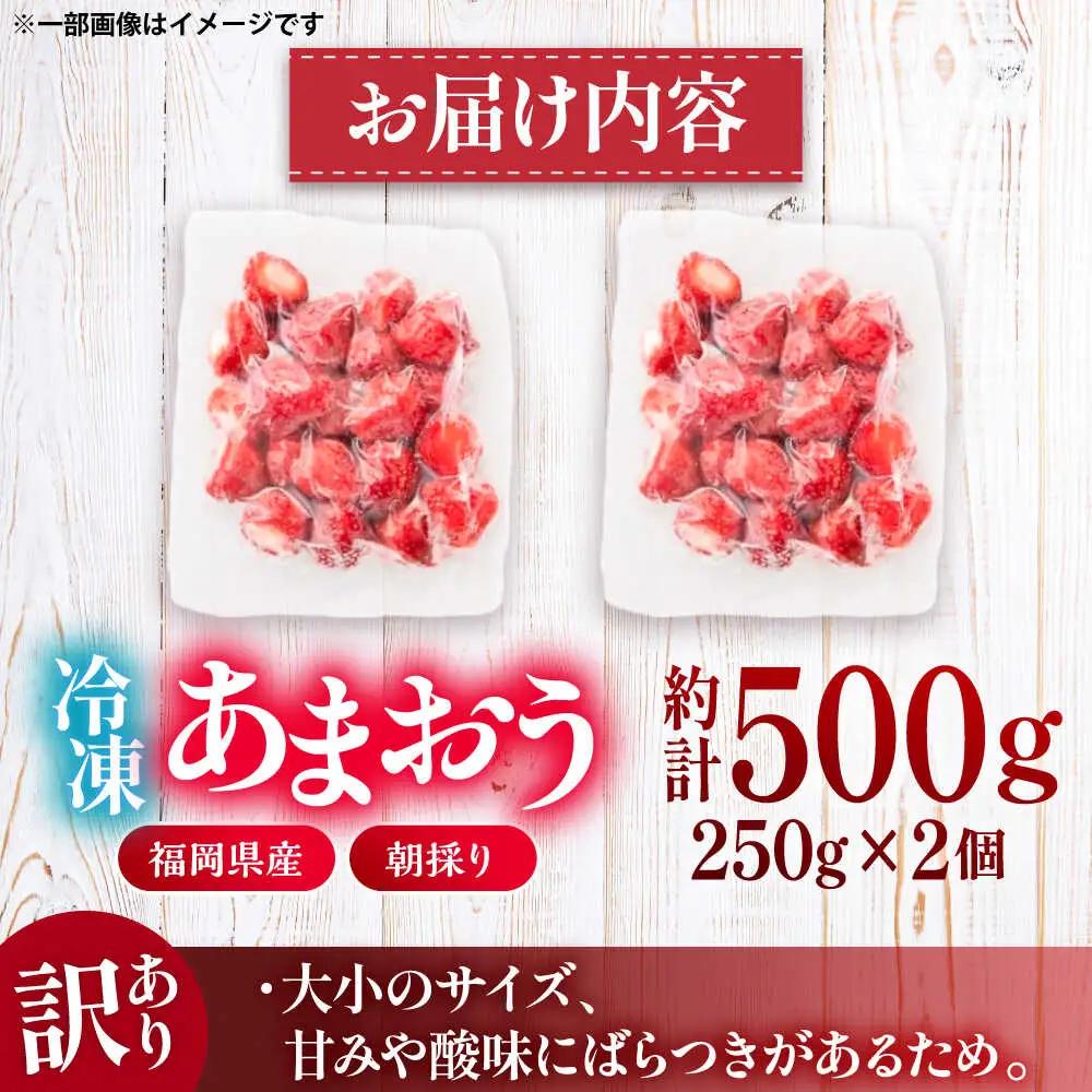 【訳あり】福岡県産 冷凍あまおう500g(250g×2個) VEG011 冷凍いちご  訳あり