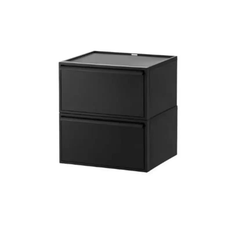 クローゼットシステム ワイド引出し（M）2個組 CS-WD2 2P オールブラック【like025-3A】