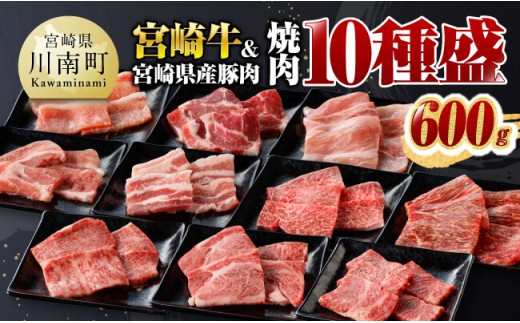 ※令和8年11月発送※ 宮崎牛 ＆ 宮崎県産 豚肉 焼肉 10種 【 肉 牛 牛肉 豚肉 豚 ぶた肉 国産 黒毛和牛 宮崎牛 BBQ 焼肉 ロース カタロース バラ モモ ウデ 】