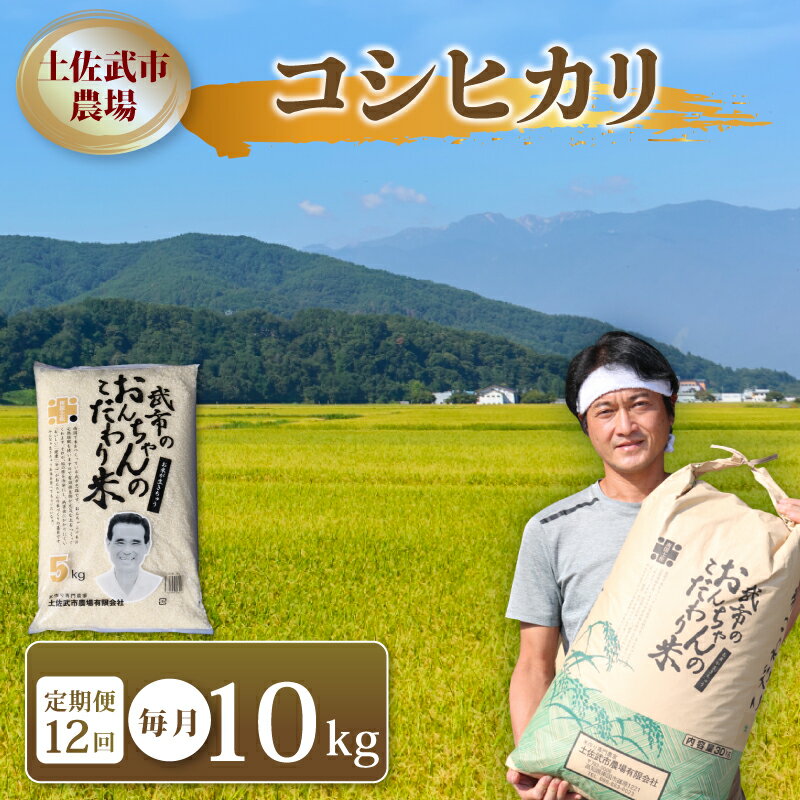 【ふるさと納税】 〈お米定期便〉 〈12回〉 コシヒカリ 令和7年度 数量限定 各10キロ 10kg 米 コメ お米 精米 ご飯 おにぎり こめ 白米 高知県 南国市