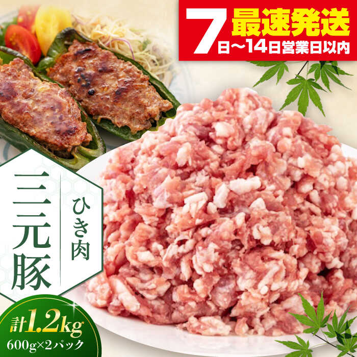 【ふるさと納税】三元豚 ひき肉1.2kg（600g×2パック）《喜茂別町》【平田牧場】 肉 豚肉 ミンチ 豚ミンチ 餃子 つくね 冷凍配送 北海道 [AJAP077]